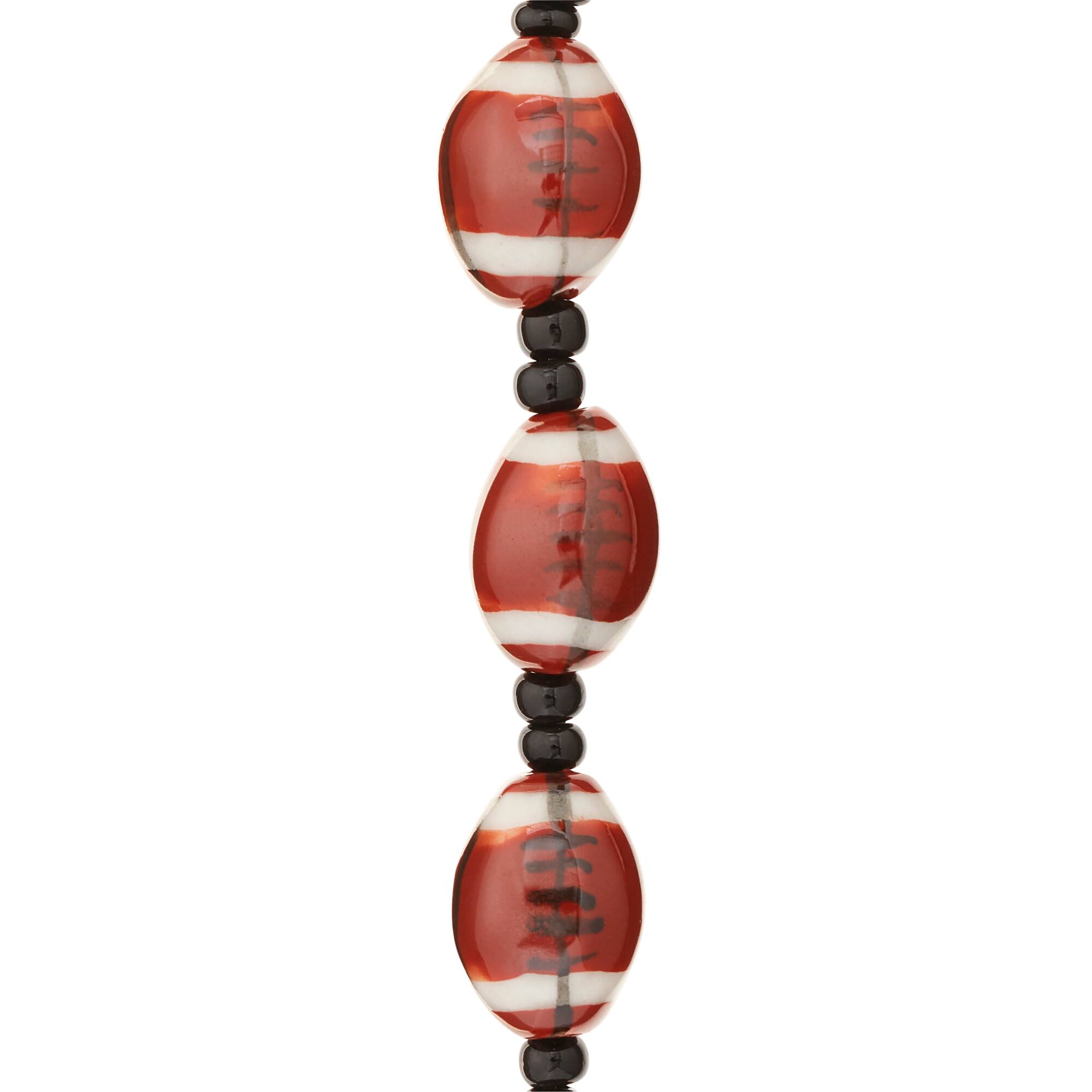 Ceramic Football Beads, 15mm by Bead Landing™